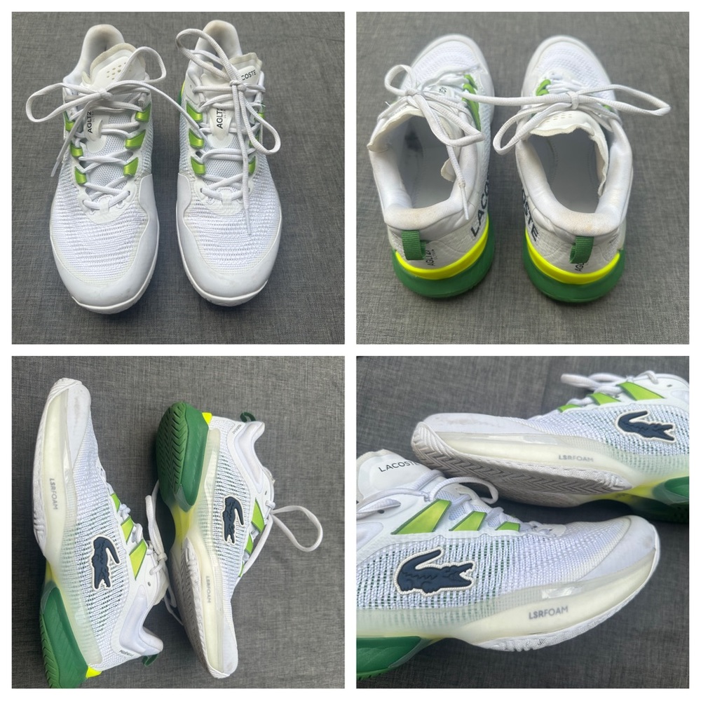 MEN'S LACOSTE AG-LT23 ULTRA TENNIS SHOES WITH TECHNICAL PIQUÉ size 8 B18